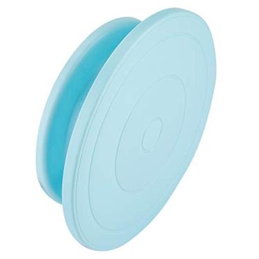 Imagem de Eujgoov Mesa Giratória para Decoração de Bolos, Suporte Giratório de Plástico de Qualidade Alimentar Com Plataforma Fosca, Girador de Bolo Profissional de 11 Polegadas para Padeiros, Chefs e Lojas de Sobremesas (Azul)