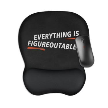 Imagem de Aganmi Mouse pad ergonômico preto engraçado com descanso de pulso, base de borracha antiderrapante portátil para alívio da dor, laptop, material de escritório, acessórios de decoração de mesa, colega