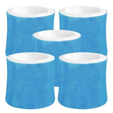 Imagem de Roninby Substituição de filtro absorvente de umidificador 2.0 compatível com dossel de cabeceira e umidificador de berçário 2.0, polpa de madeira e filtro de papel, pacote com 5 (azul)