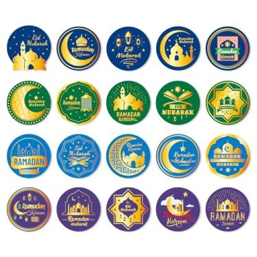 Imagem de 160un Adesivos para o Eid Al-Fitr, 20 Modelos de Adesivos Islâmicos Redondos Autoadesivos o Eid Al-Fitr Artesanato Muçulmano Ideais para Decorar Sacolas Presentes Infantis Envelopes