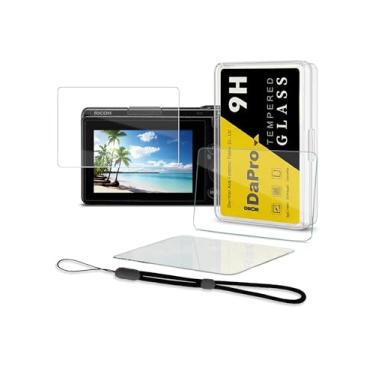 Imagem de iDaPro Protetor de tela para vidro temperado RICOH GR IV GR4 [3 peças] + cordão de mão [1 peça], 9H, anti-arranhões, antibolhas, fácil instalação