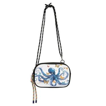 Imagem de Linda bolsa tiracolo azul polvo pequena bolsa feminina carteira para celular bolsa moderna sobre o ombro bolsa de viagem