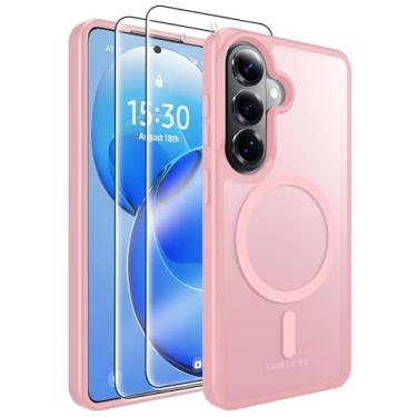 Imagem de MOZOTER Capa magnética para Samsung Galaxy S26 Plus, [compatível com MagSafe] [3,5 m militar à prova de quedas] [2 protetores de tela] Capa traseira antiderrapante translúcida fina à prova de choque