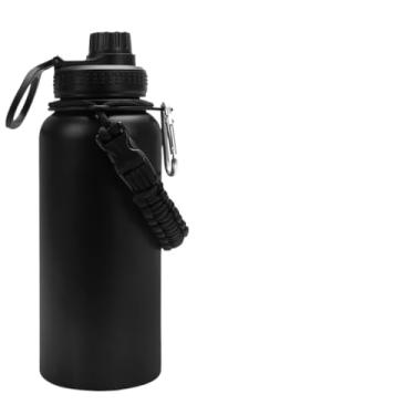 Imagem de Caneca Térmica Inox 1000ml 1 Litro - Aço Inoxidável 18/8, Isolamento a Vácuo, Ideal para Café e Água(Preto 1000ml)