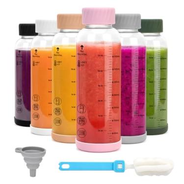 Imagem de Zukro Garrafas de vidro de 473 ml para sucos e água com medida, pacote com 6