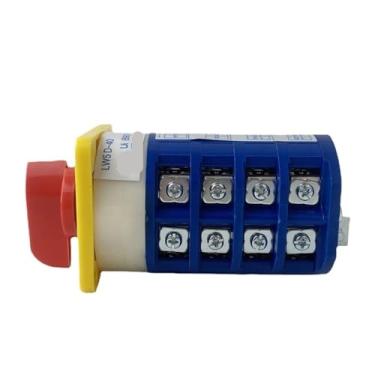 Imagem de LW5D-40/4 Interruptor de comutação de came rotativo 40A 16 terminais 3 posições, 4 polos, seletor de inversão 1 peça (personalizável)