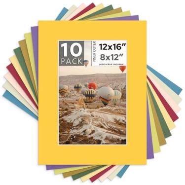 Imagem de Tapete central para quadros, pacote com 10, 30,5 x 40,6 cm, cores mistas, branco, para fotos de 20 x 30 cm