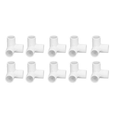 Imagem de Cosiki 10 PCS Acessórios para Tubos de PVC de 3 Vias Conector de Canto Em T de ângulo Reto Durável para Tubos de água, Juntas de Estufa, Acessórios de Cotovelo de PVC de 20 Mm de Diâmetro Interno