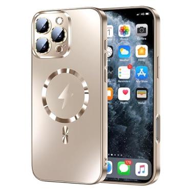 Imagem de Capa magnética para iPhone 15 Pro Max, acabamento de titânio, capa antiimpressões digitais, proteção total da câmera, capas de celular slim fit para uso diário no trajeto