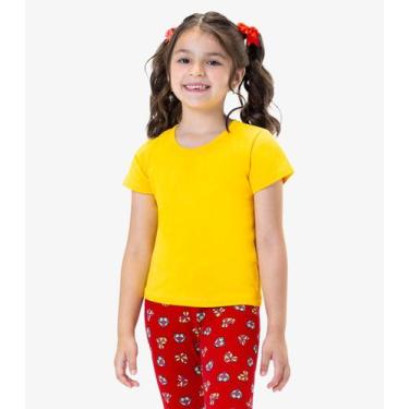 Imagem de Blusa Básica Infantil Cotton Leve Rovi Kids Amarelo, 1, Amarelo