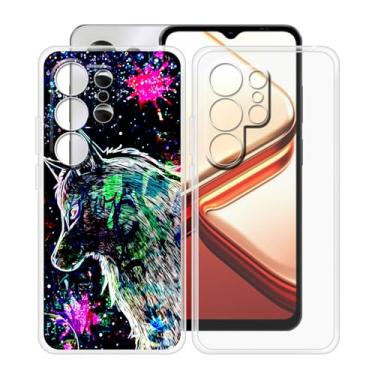 Imagem de YQINHHME Capa de celular para doogee Note 56x pro (16.7 cm), 2 pacotes de capa de silicone ultrafina, [anti-amarelamento X à prova de choque] Capa transparente de TPU macio para doogee Note 56x pro