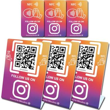 Imagem de Suporte de mídia social com placa NFC e QR Code - Acesso fácil e rápido à página de mídia social para clientes - Ganhe mais seguidores, configuração simples, sem taxas mensais, para todas as empresas