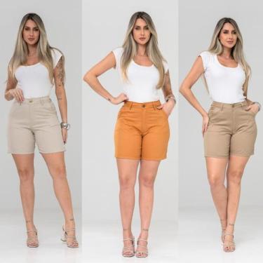 Imagem de Shorts Bermuda meia coxa tecido Sarja super confortavél em varias core