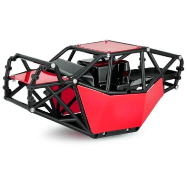 Imagem de AMK RC Crawler Roll Cage, 1/10 Scale Nylon Rock Buggy Body Cage for Axial SCX10 SCX10 II, Durable RC Rock Crawler Upgrade Part (Red)