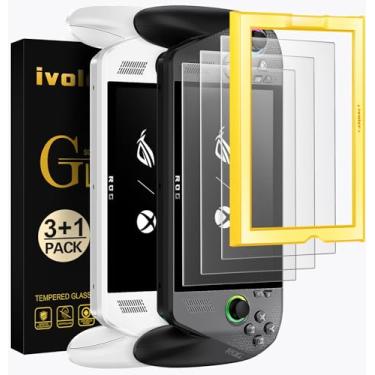 Imagem de ivoler Pacote com 3 protetores de tela antirreflexo gravados para ASUS ROG Xbox Ally/ROG Xbox Ally X Handheld 2025, vidro temperado antirreflexo fosco com moldura de alinhamento, proteção de cobertura