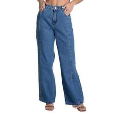 Imagem de Calça Jeans Sawary Wide Leg Petit - 281866 - Azul médio 46-Feminino