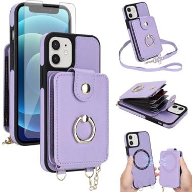 Imagem de Asuwish Capa de telefone para iPhone 12 Pro Max capa carteira e protetor de tela anel suporte compatível com bloqueio de RFID MagSafe iPhone12promax 5G i 12s Plus iPhone12 12pro Promax para mulheres