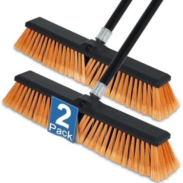 Imagem de PBHEPJ Vassoura de 45 cm para uso externo, resistente, vassoura de loja com faixa longa de 152 cm para limpeza de azulejos externos ou internos, garagem, loja, deck, concreto, madeira, pedra, piso de