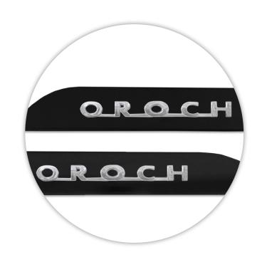 Imagem de Jogo de Friso Lateral Oroch 2016 a 2025 Preto Nacre Alto Relevo