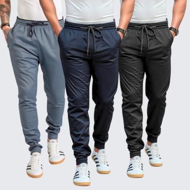 Imagem de Kit 3 Calça Jogger Masculina Esporte Slim Fit Treino Academia-Masculino