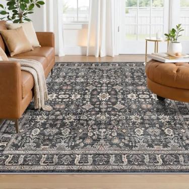 Imagem de TOPRUUG Tapete quadrado lavável 12 x 12 cm - Tapete ultramacio para sala de estar sob o sofá, tapetes antiderrapantes para quarto e sala de jantar - Tapete antiderrapante e resistente a manchas para