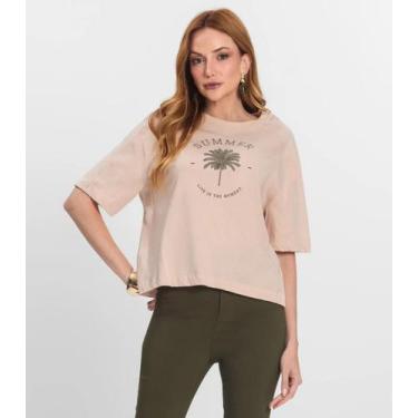 Imagem de T- Shirt Feminina Manga Curta Endless Rosa, M, Rosa