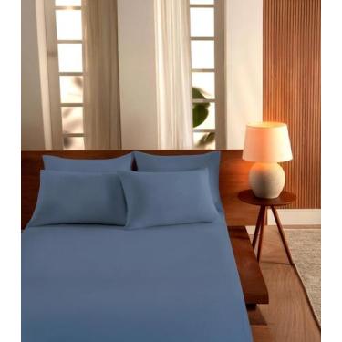 Imagem de Jogo De Cama King Malha 3 Peças Liso Vivaldi Azul, UN, Azul