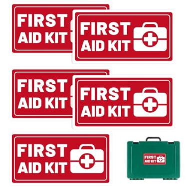 Imagem de 5unid Kit de Primeiros Socorros, 16,3x8,3cm à Prova d'Água Autoadesivos para Casa Escola Escritório Carro e Caixas de Emergência