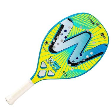 Imagem de Raquete de Beach Tennis Wave Super Spin Azul e Amarelo Carbono-Unissex