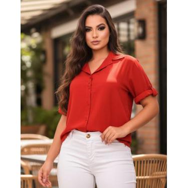 Imagem de Kit 3 Camisas Social Feminina Moda Evangelica Manga Curta - atrative f