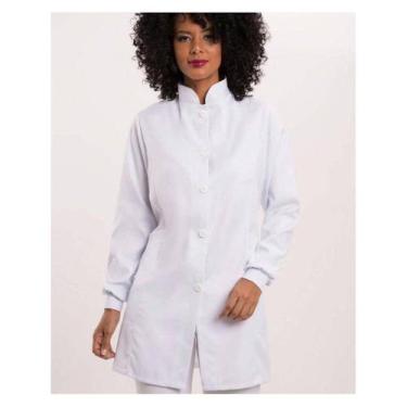 Imagem de Jaleco gola padre feminino botão - BRANCO ESTILO, Preto, M