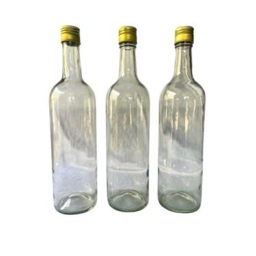 Imagem de 12 Garrafas de Vidro Bordalesa Branca Transparente Rosca 750ml - TH Vi