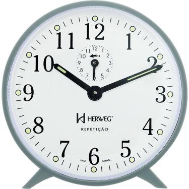 Imagem de Relógio Despertador Antigo A Cordas Herweg 2320 Cinza