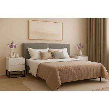 Imagem de Kit 2 Mesas De Cabeceira Industrial 45cm Base Preto Off White