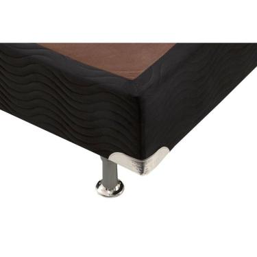 Imagem de Cama Box Base Solteiro Universal Suede Nero Black (78x188x20) - Ortobom