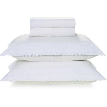 Imagem de Jogo de Cama Karsten Antonia 200 Fios 4 Peças Queen Branco