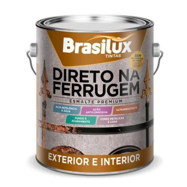 Imagem de Esmalte secagem rapida direto na ferrugem brilhante 3,6 l - brasilux, 