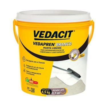 Imagem de Impermeabilizante Para Lajes Branco Vedapren 4,5kg Vedacit