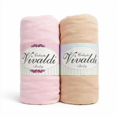 Imagem de Kit 2 Lençóis De Berço Malha 100% Algodão com Elástico Anti Alérgico -