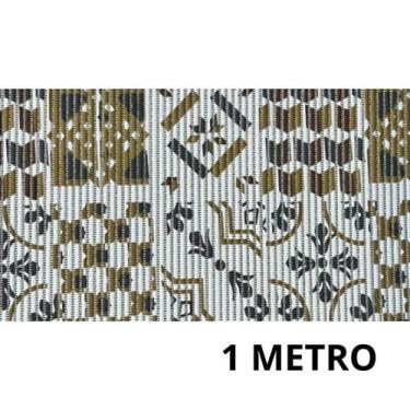 Imagem de Tapete De Cozinha Azulejo Moderno Dourado Passadeira Antiderrapante 43