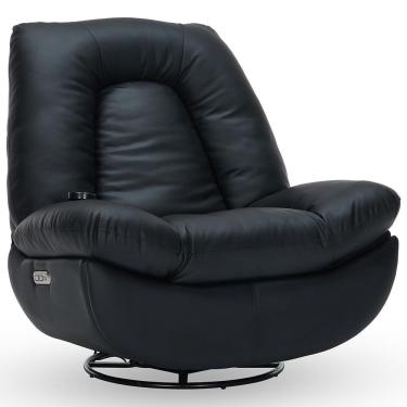 Imagem de Poltrona Reclinável Elétrica Com Massagem E Aquecimento Salvana L07 Couríssimo Preto - Lyam Decor