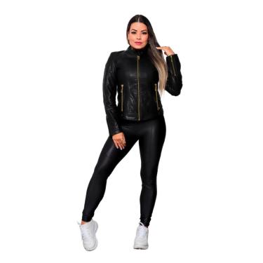 Imagem de Jaqueta Feminina Slim em Couro Fake -Feminino
