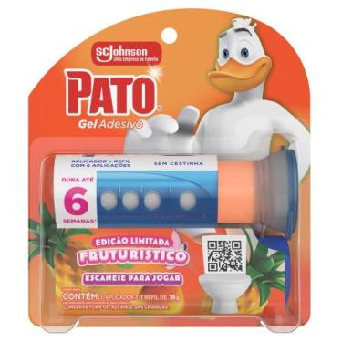 Imagem de Detergente Sanitário Pato Gel Adesivo Fruturístico com Aplicador e Ref