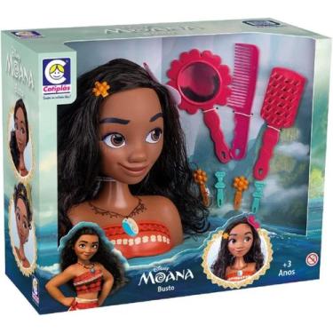 Imagem de Boneca Moana Busto com Acessórios de Pentear Disney Cotiplás, Colorido