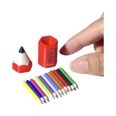 Imagem de Caneta Colorida, Mini Lápis, Material Escolar, 10 a 12 Peças, Brinqued