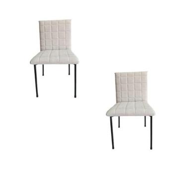 Imagem de Kit 2 Cadeiras Gael Para Sala Mesa de Jantar Moderna com Base de Ferro