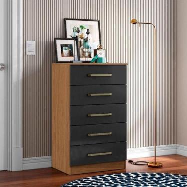 Imagem de Cômoda Para Quarto Com 5 Gavetas 61cm Ingrid A09 - D'rossi Atacama E G