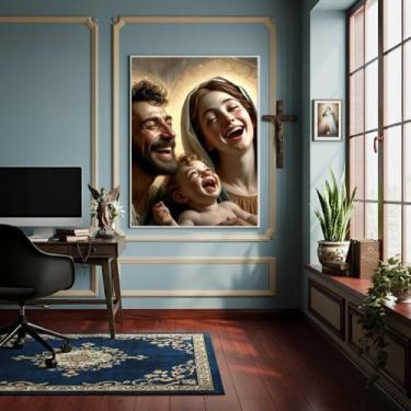 Imagem de Quadro Família Santa - Jesus, Maria E José - 70X50Cm - Quadros On-Line