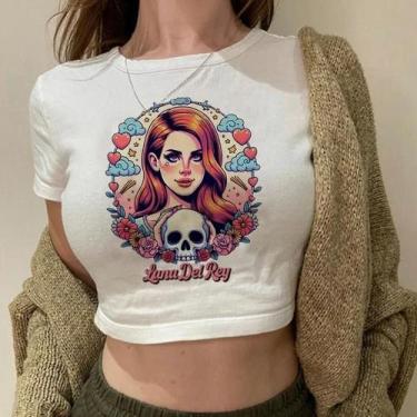 Imagem de Camiseta Vintage Feminina Harajuku De Manga Curta, Lana Del Rey Ldr, G