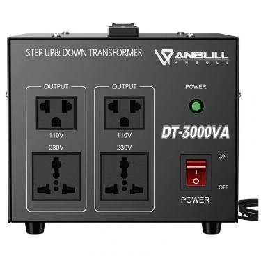 Imagem de Transformador de Tensão 3000W, AC 110V 120V para 220V 240V, Anbull, Preto